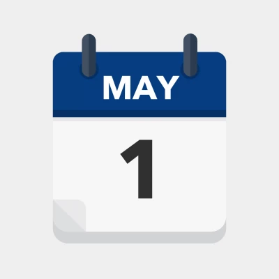 Calendar icon showing 1st May