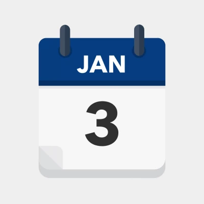 Calendar icon showing 3rd January