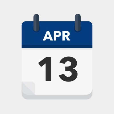 Calendar icon showing 13th April