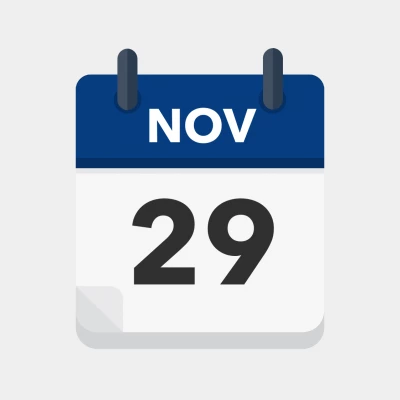 Calendar icon showing 29th November